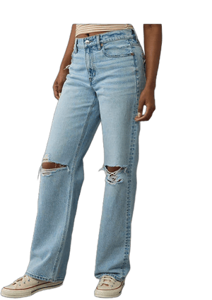 AE Strigid Ripped High-Waisted Stovepipe Jean Women's