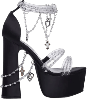 Sugar Thrillz Holy Revelation Platform Heels - Black - BLACK / US 5