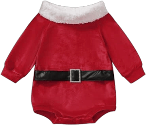 Synpos Baby Unisex Velvet Christmas Long Sleeve Bodysuit