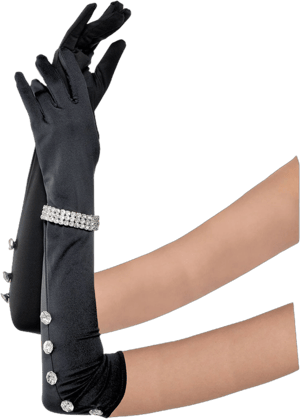 Women's Extra Long Satin Rhinestone Gloves