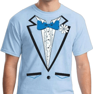 Light Blue Ruffled Tuxedo T-shirt Wedding Costume Dumb And Dumber