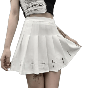 Women's High-Waisted Pleated Gothic Mini Skirt