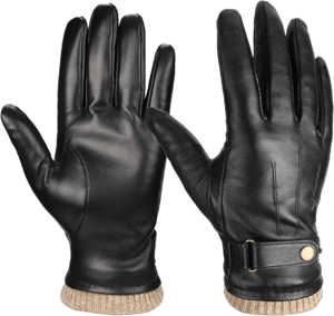 OZERO Men's Genuine Nappa Leather Winter Gloves