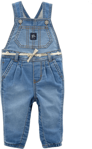 OshKosh B'gosh Baby Girls Knit-Like Denim Overalls