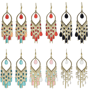 Vintage Ethnic Beaded Tassel Earrings