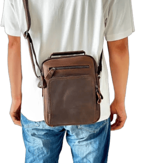 Custom Leather Shoulder Bag, Messenger Bag Retro Men Crossbody, Tablet Phone Bag, Engaved Men leather Bag, Gift for Father, Birthday Gift