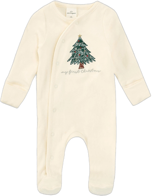 Starting Out Baby Girls My First Christmas Long Sleeve Footie