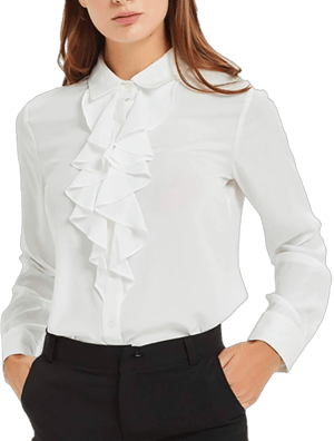 Aconiya Women's Vintage Ruffled Chiffon Blouse