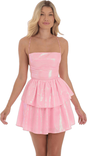 Lucy in The Sky Sequin Lace Up Dress