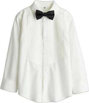 Boys H&M White Tuxedo Shirt with Bow Tie