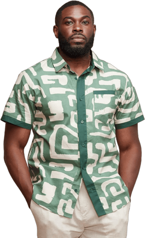 D'IYANU Hakim Men's Button-Up Shirt