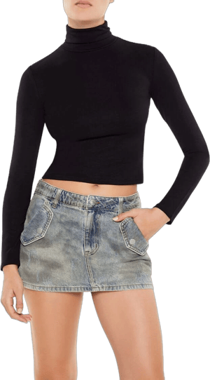 Forever 21 Women's Turtleneck Crop Top