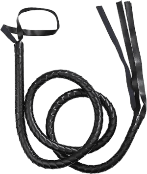 Halloween Costume Whip - Women Costume Black Leather Whip, Hand-Woven Whip Prop for Halloween Costume Accessories