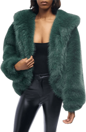 Azalea Wang Emerald City Faux Fur Jacket