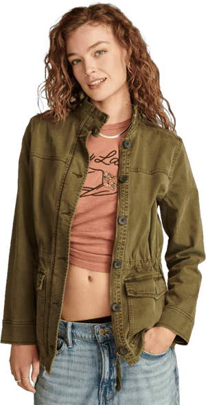 Lucky Brand Women's Cotton Blend Utility Jacket