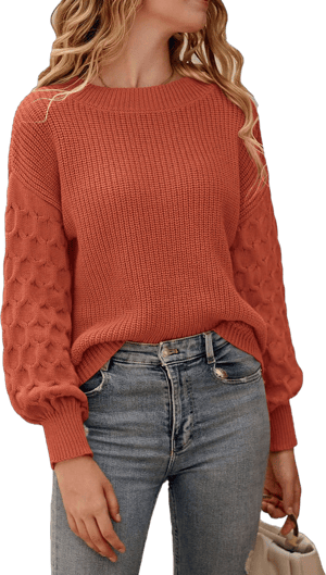 PRETTYGARDEN Women's Casual Loose Crewneck Long Sleeve Chunky Knit Sweater