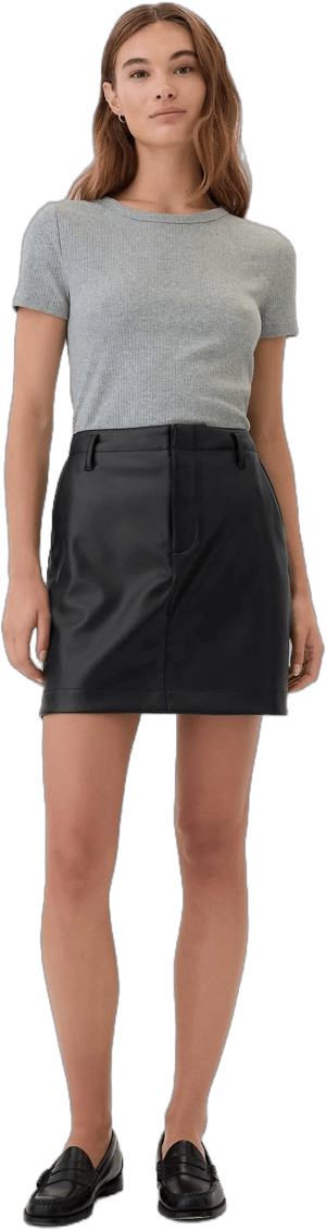 Gap Women's Recycled Vegan-Leather Midi Pencil Cargo Skirt