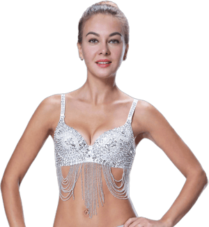 Seawhisper Tribal Glitter Sparkle Rhinestone Beaded Bra Top