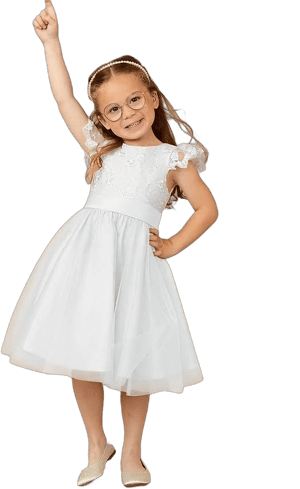 Azazie A-Line Scoop Neck Knee-Length Lace Flower Girl Dress