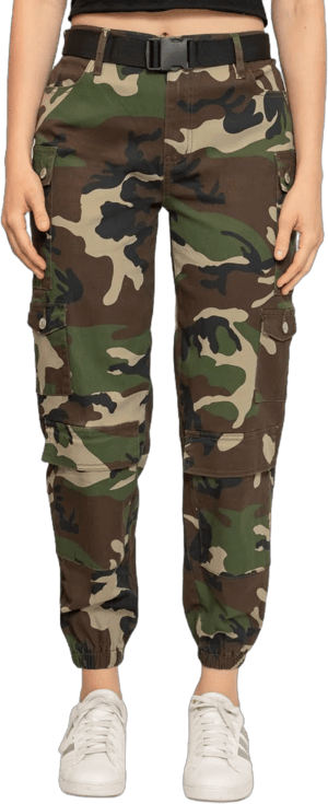 Madden Girl Juniors' Camo Belted Cargo Pants