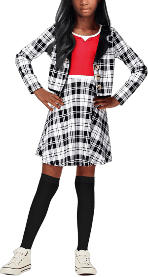 Halloween 90s Schoolgirl Plaid One Piece Dress