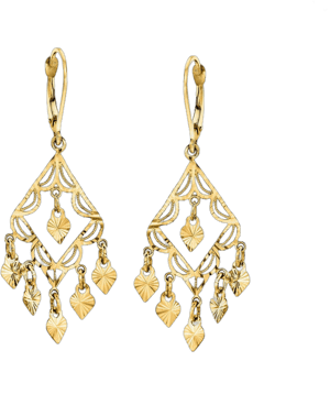 14kt Yellow Gold Filigree Chandelier Earrings