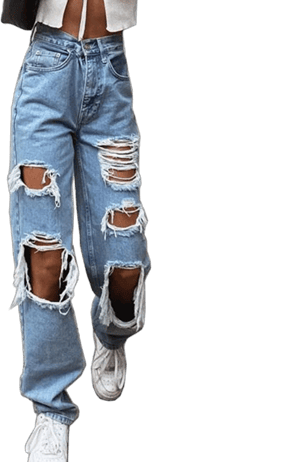 Girls High-Waisted Baggy Boyfriend Jeans