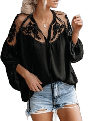 Bohemian Lace Long Sleeve Blouse