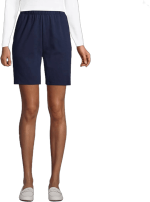 Lands' End Women's High-Rise Elastic Waist Sport Knit Shorts