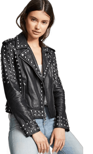 NYC Leather Studded Jacket