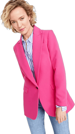 On 34th Women's One-Button Boyfriend Blazer