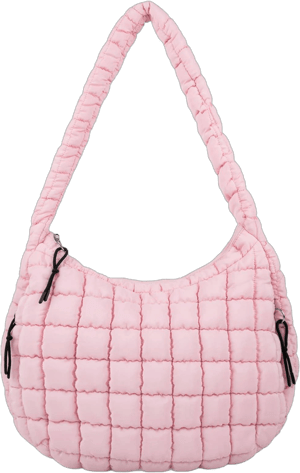 Quilted Nylon Hobo Puff Tote Bag