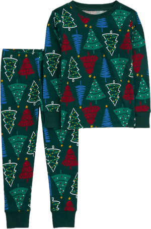 Carter's Baby Girls 2-Piece Christmas Tree Snug Fit Cotton Pajamas