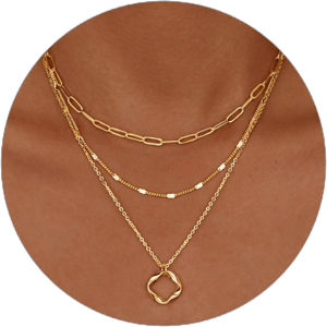 14K Gold Silver Plated Stackable Paperclip Chain Necklace