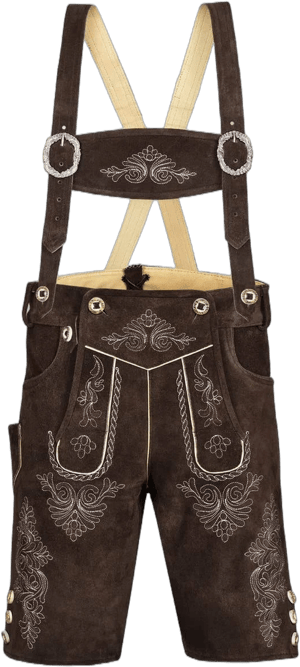 Men's Bavarian Trachten Lederhosen with Suspenders