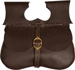 Mythrojan Medieval Leather Belt Bag Pouch Renaissance Cosplay Waist Bag Buckle Purse Brown Adult