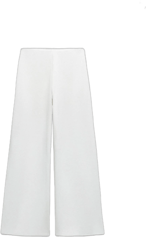 Zara Women's Wide Leg Piqué Pants