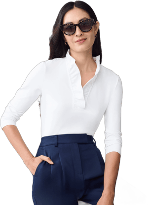 J.McLaughlin Women's Durham Ruffle Top White