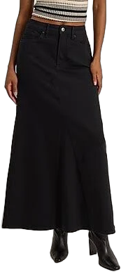 Women's High-Waisted Maxi Denim Skirt