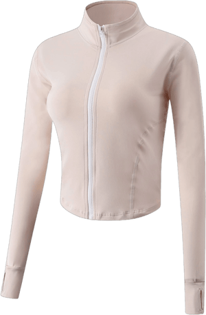 Gihuo Women's Lightweight Full Zip Workout Jacket with Thumb Holes