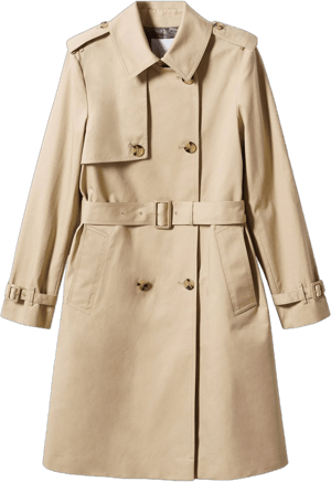 MANGO Women's Classic Trench Coat with Belt