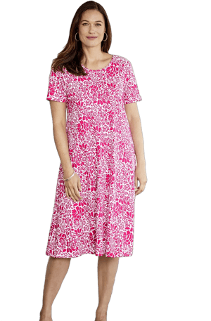 Pretty Blossoms Cotton Knit A-Line Dress