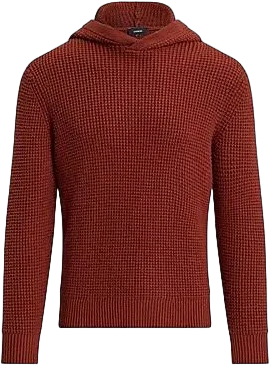 Express Men's Waffle Knit Cotton-Blend Hoodie Sweater