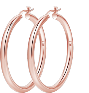 OOOPEL 4mm Thick Gold Chunky Earrings Steling Silver Post Hoops Earrings For Women Hollow Tube Hoops Earrings Thick Gold Hoop Earrings Hypoallergenic