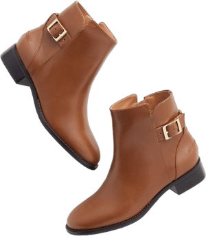 Talbots Women's Tish Leather Buckle Ankle Boots