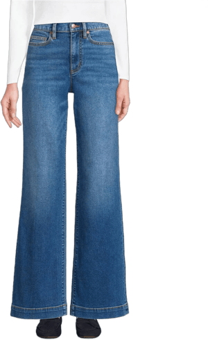 Lands' End Women's Recover High-Rise Wide-Leg Jeans