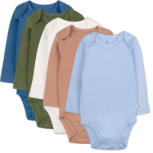 Honest Baby Clothing 5-Pack Organic Cotton Long Sleeve Bodysuits