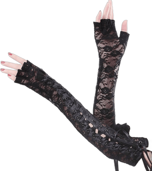 Dream High Women's Sexy Elbow Length Lace Up Arm Warmer Gloves