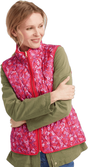 Draper James Women's Reversible Quilted Puffer Vest