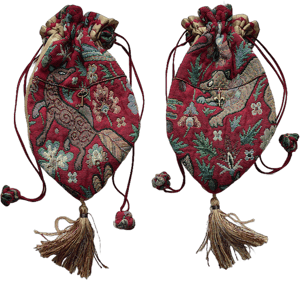 Tudor Animals Tapestry & Silk Drawstring Bag